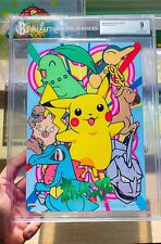 Placa de arte lápis BGS 9 em perfeito estado japonesa Pokemon Pikachu Totodile Chikorita 2000 comprar usado  Enviando para Brazil