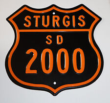 Placa STURGIS SD 2000 SOUTH DAKOTA MOTOCICLETA RALLY BIKE SEMANA PLACA DE AÇO EM RELEVO comprar usado  Enviando para Brazil