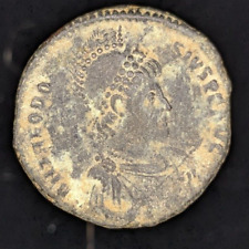Moneda de bronce romana -- Teodosio I número segunda mano  Embacar hacia Argentina