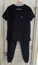 FIGS Technical Collection Womens Size Medium Solid Black Scrub Set Top + Pants for sale  Shipping to South Africa