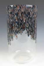 Large Vintage Vistosi Murano Neverrino Glass Vase Gae Aulenti Murrine Venetian for sale  Shipping to South Africa