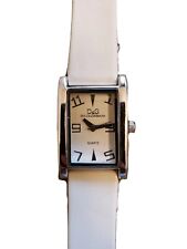 Reloj de cuarzo rectangular de cuero Dolce & Gabbana TIME años 90 plateado blanco marfil 22 mm segunda mano  Embacar hacia Argentina