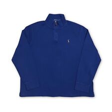 Ralph Lauren Quarter Zip Sweter XL Męski Niebieska Kombi Żeberka Bawełna na sprzedaż  Wysyłka do Poland