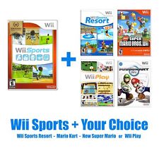 Wii Sports (2006) + ¡Elige Sports Resort Mario Kart y más! Prístino y auténtico segunda mano  Embacar hacia Argentina