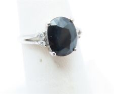 Used, 18k White Gold ~9x7mm Oval Blue Spinel & Diamond Accent Ring Size 5.5 for sale  Shipping to South Africa