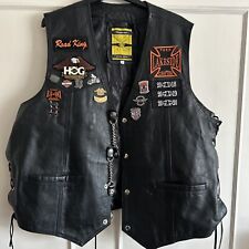 Leather biker waistcoat for sale  BENFLEET