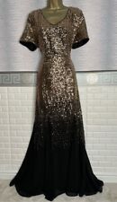 QUIZ Black / Gold Sequins Full/Long /MAXI Evening/Occasion/prom DRESS SIZE 22 for sale  Shipping to South Africa