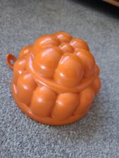 Vintage Retro 60s 70s Orange Plastic Round Jelly Blancmange Mould Party, used for sale  SHEFFIELD