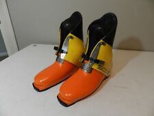 VINTAGE SNOW SKI BOOTS- VINTAGE 1970'S SCOTT SKI BOOTS- BLACK-ORANGE-YELLOW, used for sale  Shipping to South Africa