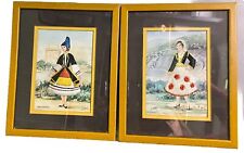 Lot of 2 Vintage Framed Greek Serbian Macedonian Girl Art Prints for sale  Shipping to South Africa