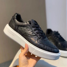 Men's Genuine Ostrich Leather Black Sneaker Pain Pattern size 7-11US for sale  Shipping to South Africa