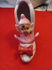 Vintage Pixie Japan Hand Painted White Heel Pink Pixie 3.5 HX4.0L for sale  Shipping to South Africa