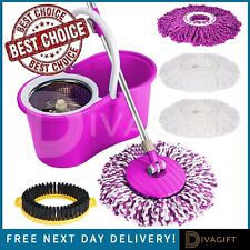 Used, 360 FLOOR SPIN PURPLE MOP BUCKET SET MICROFIBER WITH 4 MOP HEADS SPACE SAVING for sale  Shipping to South Africa