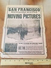 c. 1906 San Francisco Earthquake In Moving Pictures Advertising Handout for sale  Shipping to South Africa