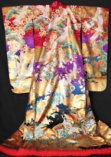Used, Free shipping Pure silk Uchikake Kimono Wedding Japanese VTG Bridal Robe Vivid for sale  Shipping to South Africa