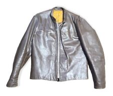 Chaqueta de Colección R. Sherman 100 % Cuero Café Racer Motociclista Marrón Talla L Bolsillos con Cremallera  segunda mano  Embacar hacia Argentina