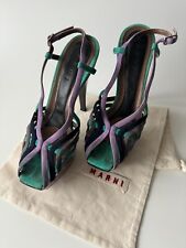 MARNI Ankle-Strap Platform Pumps Suede Heels Shoes Italy Sz 38 for sale  Shipping to South Africa