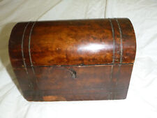 Antique Burr Walnut Wooden domed lidded Box in neel of some TLC (no key) for sale  INVERURIE