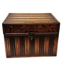 Used, Vintage Wooden Treasure Chest Storage Medium Trunk Organizer Box  for sale  Shipping to South Africa