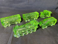 5 peças de vidro de vaselina verde conjunto de trem motor a vapor caboose vagão ferroviário lote de urânio comprar usado  Enviando para Brazil
