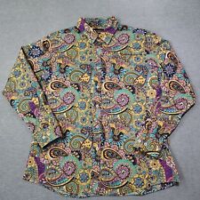 Camisa jeans masculina Cremieux premium XL colorida paisley floral manga longa elástica comprar usado  Enviando para Brazil