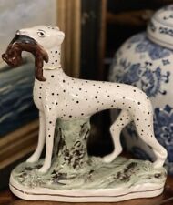 Stunning Rare English Staffordshire Dalmatian Rabbit Royal Hunt Mantle Dog 7.5” for sale  Shipping to South Africa