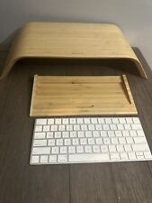 Wireless Apple keyboard With Bamboo Stand, used for sale  Shipping to South Africa