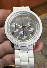 Reloj para mujer Michael Kors tono dorado blanco silicona cronógrafo MK-5145 nuevo bate segunda mano  Embacar hacia Argentina