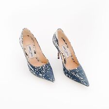 Salto alto Jimmy Choo Love 100 bombas UE 36,5 EUA 6,5 denim branqueado azul pontiagudo comprar usado  Enviando para Brazil