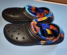 Crocs Classics Spray Tie Dye Fur Linen Slip On Black Size 11 for sale  Shipping to South Africa
