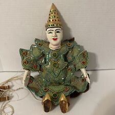 Vintage Oriental Marionete Marionete Rosto Pintado de Madeira Cordão Tradicional 14"" comprar usado  Enviando para Brazil