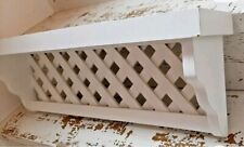 Wood Wall Shelf White Farmhouse Trellis 28"Lx9.25"Hx 5.5"D Sturdy for sale  Shipping to South Africa