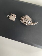 2x RARE VINTAGE SOLID STERLING SILVER 925 CHARMS - OLD FASHION LIGHTERS 6.80g for sale  Shipping to South Africa