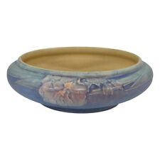 Used, Newcomb College 1921 Antique Arts and Crafts Pottery Floral Blue Low Bowl Irvine for sale  Shipping to South Africa