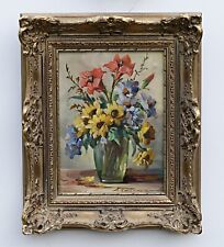 HEDWIG PETERMANN (1877-?) - martwa natura z dzikimi kwiatami w wazonie, olej na sprzedaż  PL