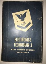 ELECTRONICS TECH 3 Cursos de Entrenamiento Naval 1961 Navpers 10188-A Libro Manual USN segunda mano  Embacar hacia Argentina