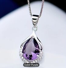 Silver pendant purple for sale  LEEDS