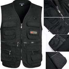 Mens Cargo Multi Pocket Utility Vest Fishing Hiking Camping Gilet Waistcoat Tops, used for sale  Shipping to South Africa