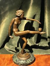 KARL TUTTER Art Deco Nouveau Mujer Bailarina Desnuda Figura BRONCE Escultura FIRMADA segunda mano  Embacar hacia Argentina