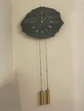 Wall clock grey for sale  LONDON