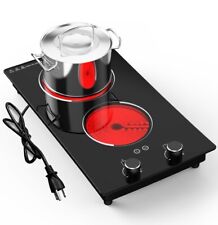 Used, 12inch Electric Radiant Cooktop Built-in 2 Burner 110V Electric Stove Top Touch for sale  Shipping to South Africa