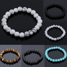 New 8mm Stone Beads Bracelets Men Women Tiger Eye/Turquoise Casual Jewelry Gifts for sale  Shipping to South Africa