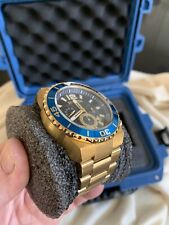 Usado, Relógio masculino INVICTA Pro Diver #1344 48mm ouro/mostrador preto/borda azul EXCELENTE!! comprar usado  Enviando para Brazil