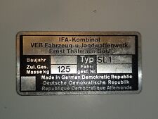 Simson ddr typenschild gebraucht kaufen  Tangerhütte