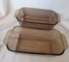 2 Glass Pyrex Corning Bread Loaf Pans - Cranberry 1.5 Quart for sale  Shipping to South Africa