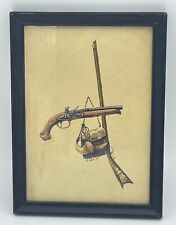 Arte vintage W. Somers 1962 emoldurado itens da era da Guerra Civil mosquete e revólver comprar usado  Enviando para Brazil