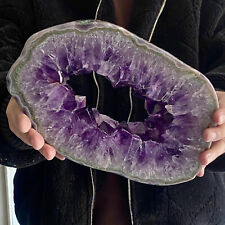 7,8 lb fatia de cristal caverna de ametista natural em forma de crescente reparo cortado à mão comprar usado  Enviando para Brazil