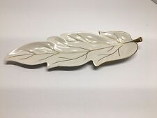 Large Vintage Carlton Ware Handpainted Gold & Cream Leaf Dish for sale  Shipping to South Africa