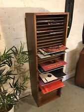 Retro record storage rack shelf unit bookshelf 1970’s tallboy Clerks Stationary for sale  TOWCESTER