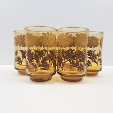 Vasos de Colección Jugo Margaritas Libbey Flores de Primavera Ámbar Años 70 Seis 4 OZ Desayuno OJ segunda mano  Embacar hacia Argentina